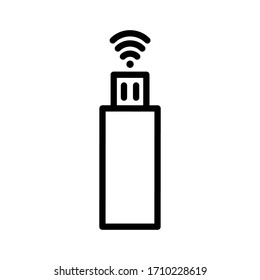 Usb Wifi Icon vector image. Can be used for phone and tablet. Suitable for mobile apps, web apps and print media.