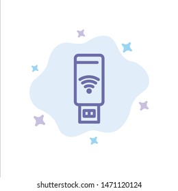 Usb, Wifi, Service, Signal Blue Icon on Abstract Cloud Background. Vector Icon Template background