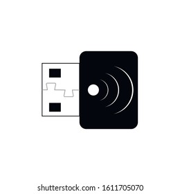 Usb, Wifi, Service, Signal Solid Black Glyph Icon. Vector Icon Template background