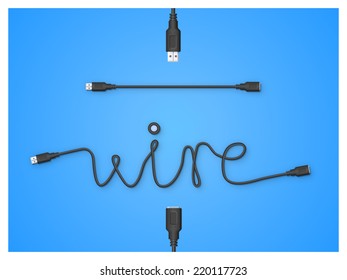usb wire conceptual composition