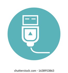 usb wire connection isolated icon vector illustration design