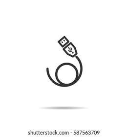 USB Wire Icon Or logo vector illustration