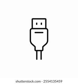 usb wire plug icon sign vector