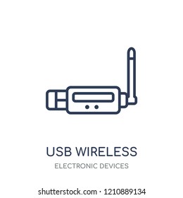 usb wireless adapter icon. usb wireless adapter linear symbol design from Electronic devices collection.