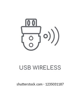usb wireless adapter linear icon. Modern outline usb wireless adapter logo concept on white background from Electronic Devices collection. Suitable for use on web apps, mobile apps and print media.