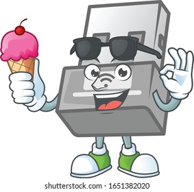 Adaptador inalámbrico USB tipo caricatura mascota comiendo un helado