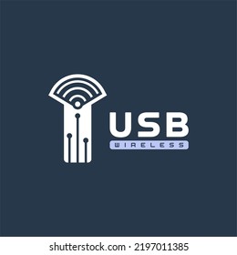 USB and Wireless Signal For Wifi Modem Logo