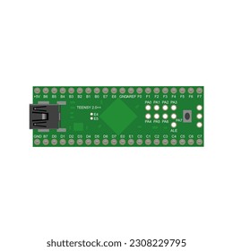 USB-based Microcontroller Circuit Board Vector Illustration - Unleashing the Power of USB Connectivity in a Visually Captivating Design for Microcontroller Applications
