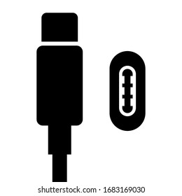 USB-C cable display with top and front connector
