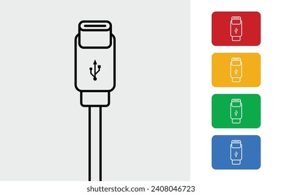 icono USB-C, conjunto de ilustraciones vectoriales de iconos