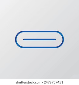 USB-C simple icon vector. Flat design. Paper cut design. Cutted blue symbol with shadow. Gray background.ai