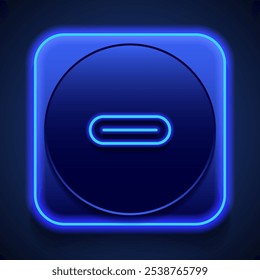 Vetor de ícone simples USB-C. Design plano. Estilo de néon azul no botão. Com shadow.ai
