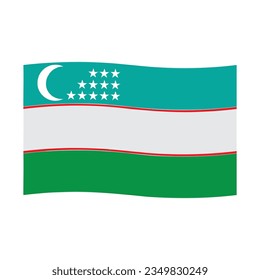 Usbekistan flag icon vector illustration symbol design