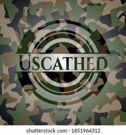 Uscathed on camouflage texture. Vector Illustration. Detailed. 