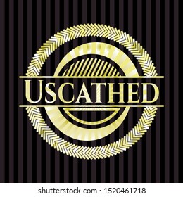 Uscathed shiny emblem. Vector Illustration. Detailed.