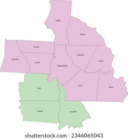 US-Charlotte-Concord, NC-SC Combined Statistical Area (CSA) with North Carolina, South Carolinacounties