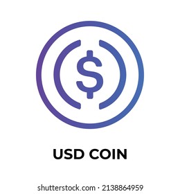 USD-Symbol für die Kryptowährung. Symbol für USDC-Token. Kryptowährungs-Vektorsymbol. Flache Vektorgrafik - Vektorgrafik