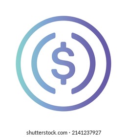 Icono de criptodivisa de moneda USD. símbolo (token) USDC. Icono de vector criptodivisa. Ilustración de vector plano - Vector