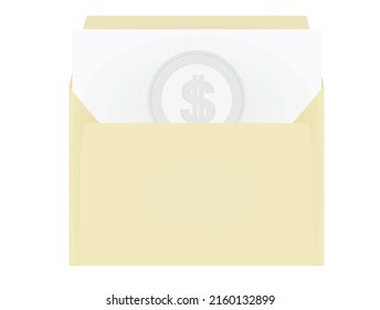 USD coin letter. vector illustration