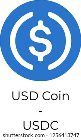 USD Coin USDC Cryptocurrency Vector Illustration