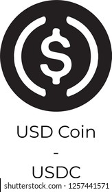 USD coin USDC cryptocurrency vector illustration