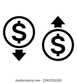 U.S.D Dollar cost Icon design and vector illustration.