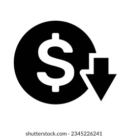 U.S.D Dollar cost Icon design and vector illustration.