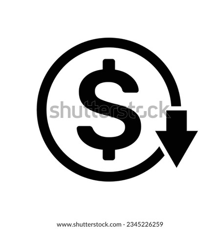 U.S.D Dollar cost Icon design and vector illustration.