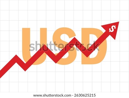 USD dollar currency arrow graph going up