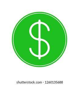 USD DOLLAR symbol. CASH button. Vector icon.