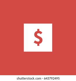 usd icon. sign design. red background