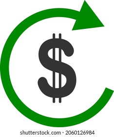USD Repay vector illustration. A flat illustration design of USD Repay icon on a white background.