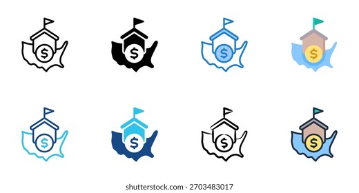 USDA loan icon set multiple style vector collection 
