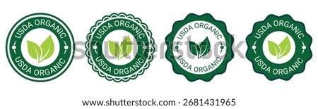 USDA organic badge vector design labels and certification stickers