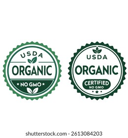 USDA Organic, Certification stamp, Label Logo ,symbol Badges label ,vector icon