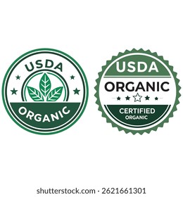 USDA Organic, Certification stamp, Label Logo ,symbol Badges label ,vector icon