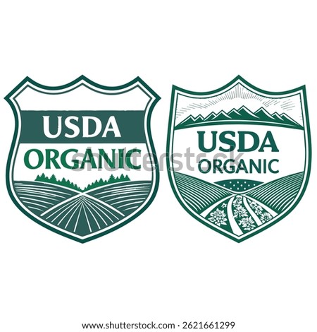 USDA Organic, Certification stamp, Label Logo ,symbol Badges label ,vector icon