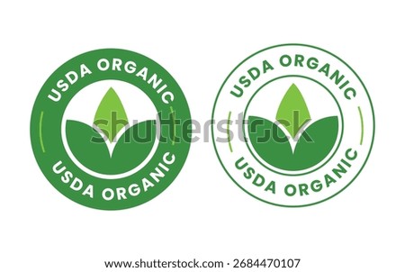 USDA organic certified label for product sticker. Organic food label stamp. vector illustration 