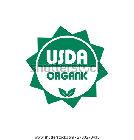 USDA organic certified stamp Icon isolated on white background