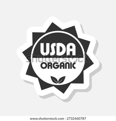 USDA organic certified stamp Icon sticker isolated on gray background