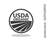 USDA organic emblem icon with shadow