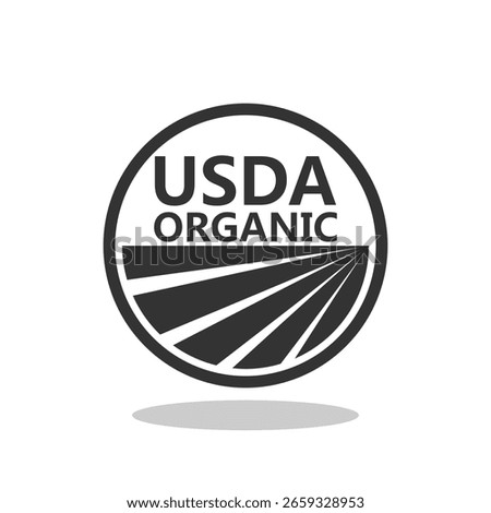 USDA organic emblem icon with shadow