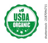 Usda organic grunge stamp on white background