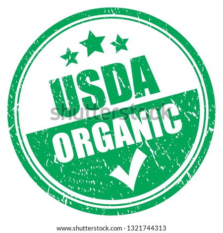 Usda organic grunge stamp on white background