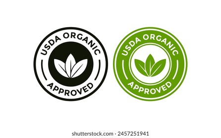 Diseño de Vector de logotipo orgánico de USDA. Conveniente para la etiqueta del producto