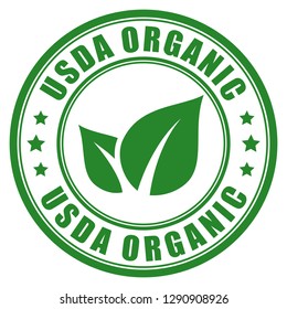 Usda organic vector label isolated on white background