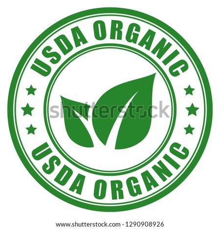 Usda organic vector label isolated on white background