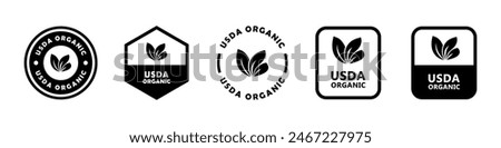 USDA organic - vector signs for product packaging labels.
