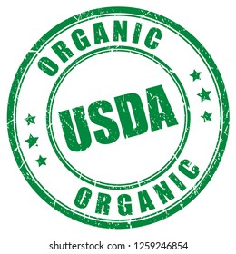 Usda organic vector stamp on white background