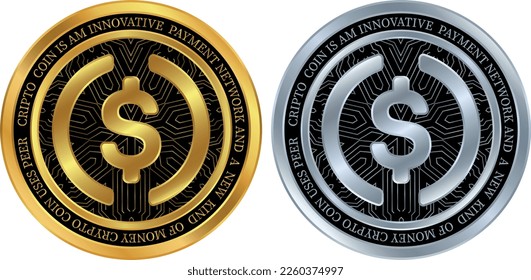 usdc coin vector illustrations. 3d illustration
